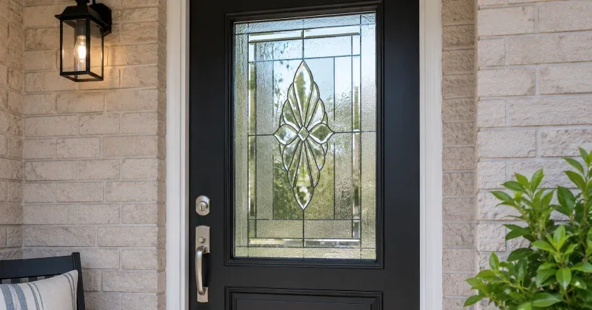technician replacing a cracked decorative glass panel in Sunset View, Scugog