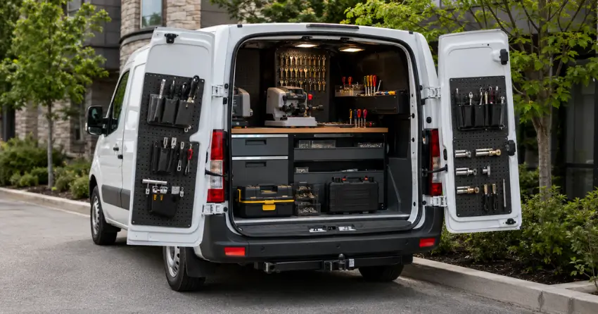 mobile locksmith service vehicle equipped with tools in Scugog