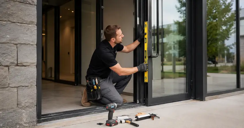 commercial glass door frame installation Nestleton, Scugog
