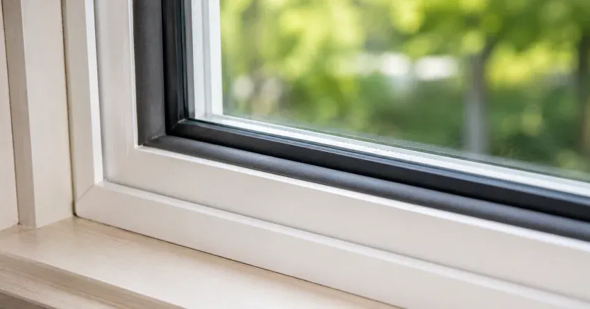 technician inspecting window weatherstripping for drafty window repair Scugog